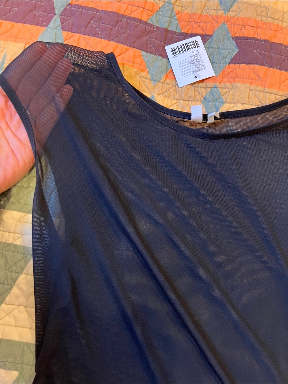 Urban Outfitters Black Sheer Cap-Sleeve Mesh Camisole - Picture 5 of 8